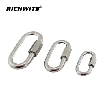 Stainless steel 304 quick connect ring rock climbing safety quick link hooks with lock
