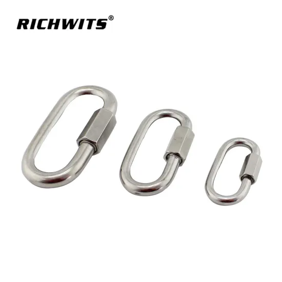 Quick Link 3.5mm Link Chain Locking Carabiner 3.5mm Link Chain Locking Carabiner Repair Link Pet Keychain For Outdoor Traveling