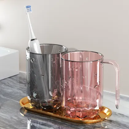 High Quality Transparent Mouthwash Cup with Handle