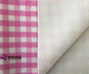 Small Pink White Plaid 100% Wool Fabric