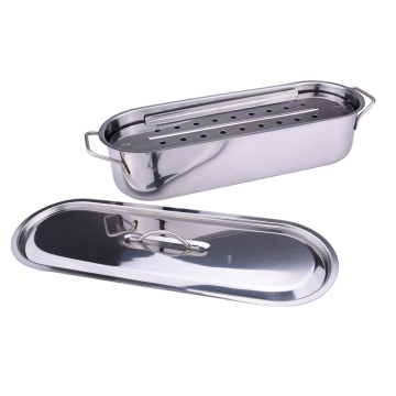 Stainless steel grill pan for grilling fish