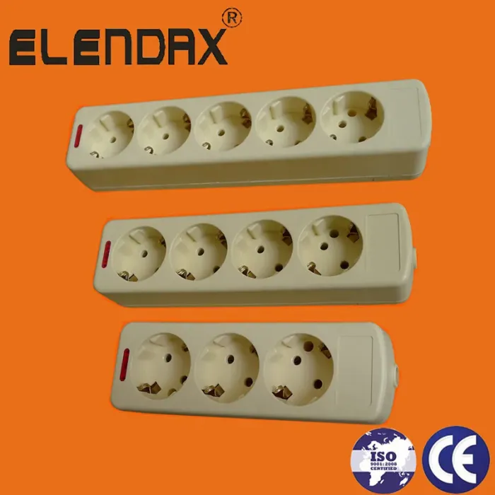 Papan Ekstensi Daya 5 Arah dengan Lampu LED