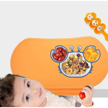 Design de bordas levantadas exclusivas Placemat de bebê de silicone