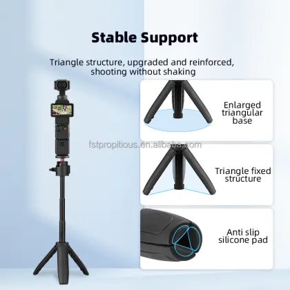 BRDRC Extension Pole Selfie Stick Tripod for OSMO Pocket 3 & GOPRO Accessories