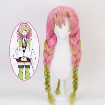 Kanroji Mitsuri Cosplay Wig - High Quality Japanese Anime Demon Slayer Triple Braid Super Thick Wig for Women