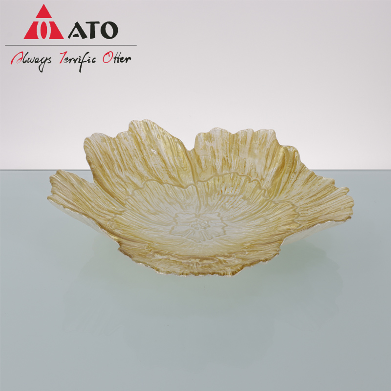 ATO flower glass with plate flower shape plate