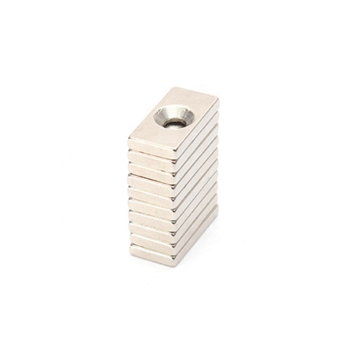 Powerful retangular countersunk Neodymium magnet 40x20mm