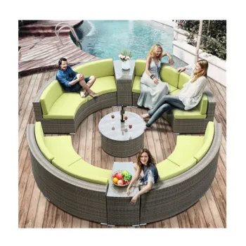 CBMmart Modern Outdoor Furniture: Durable Stable PE Rattan Sofa Set for Garden