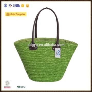 2015 waterproof natural wheat straw Women Fashion Beach Totebag