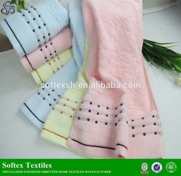 100% cotton wholesales jacquard soft face towel size