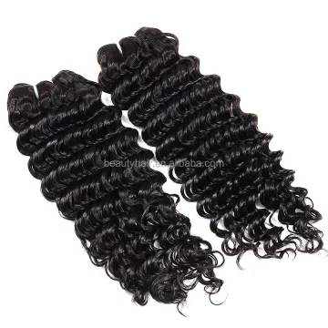 Brazilian Deep Wave Lace Frontal Closure With Bundles 7A Curly Weave Human Hair With Frontal Brazilian Virgin Hair With Closure