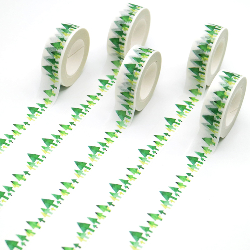 1 PCS Kawaii Green Tree Washi Tape Pattern Masking Tape Decorative Scrapbooking DIY Office Adhesive Tape 15mm*10m