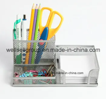 Multifunctionalmetal Mesh Office Pen Holder with Memo Holder