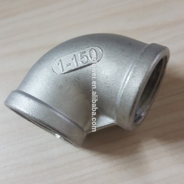 Codo de 90 grados de acero inoxidable roscado de 150