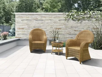 Yellow traditional wicker chair and table