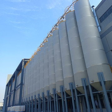 Silo di stoccaggio in acciaio inox con sistema di pesatura