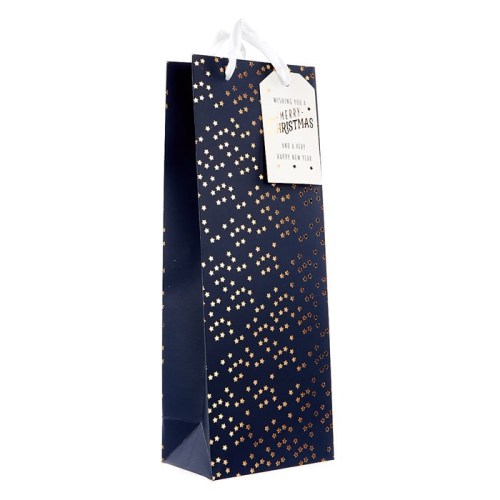 Wholesale Luxury paper christmas wine bottle gift bag