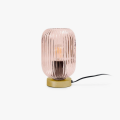 Fluted Glass Table Lamp with Ribbed Accent