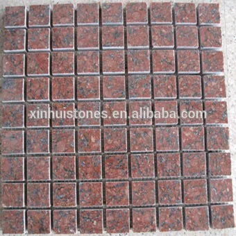 red granite mosaic tiles