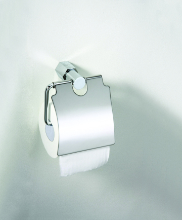 Toilet Paper Holder With Cover Polished Chrome