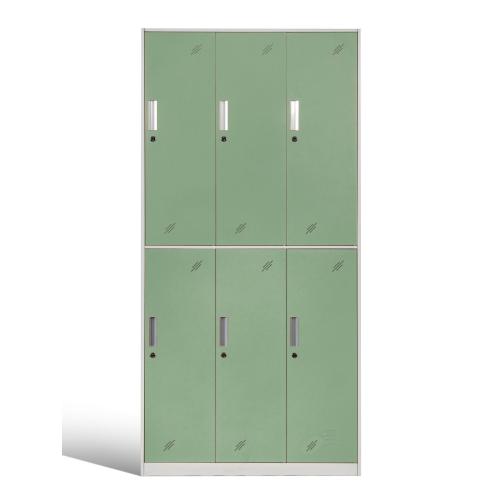 2 уровня металлический шкафчик для школ 6 дверей