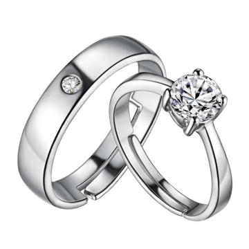 Koreanisches Design 925 Silber verstellbarer Messing Zirkon -Paar Ringe: Eleganter Schmuck für Liebhaber