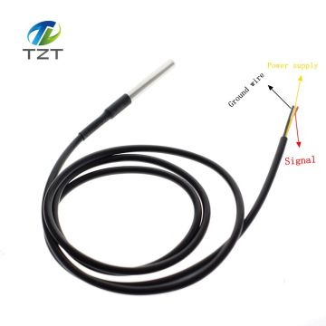 TZT DS1820 Stainless steel package Waterproof DS18b20 temperature probe temperature sensor 18B20 For Arduino