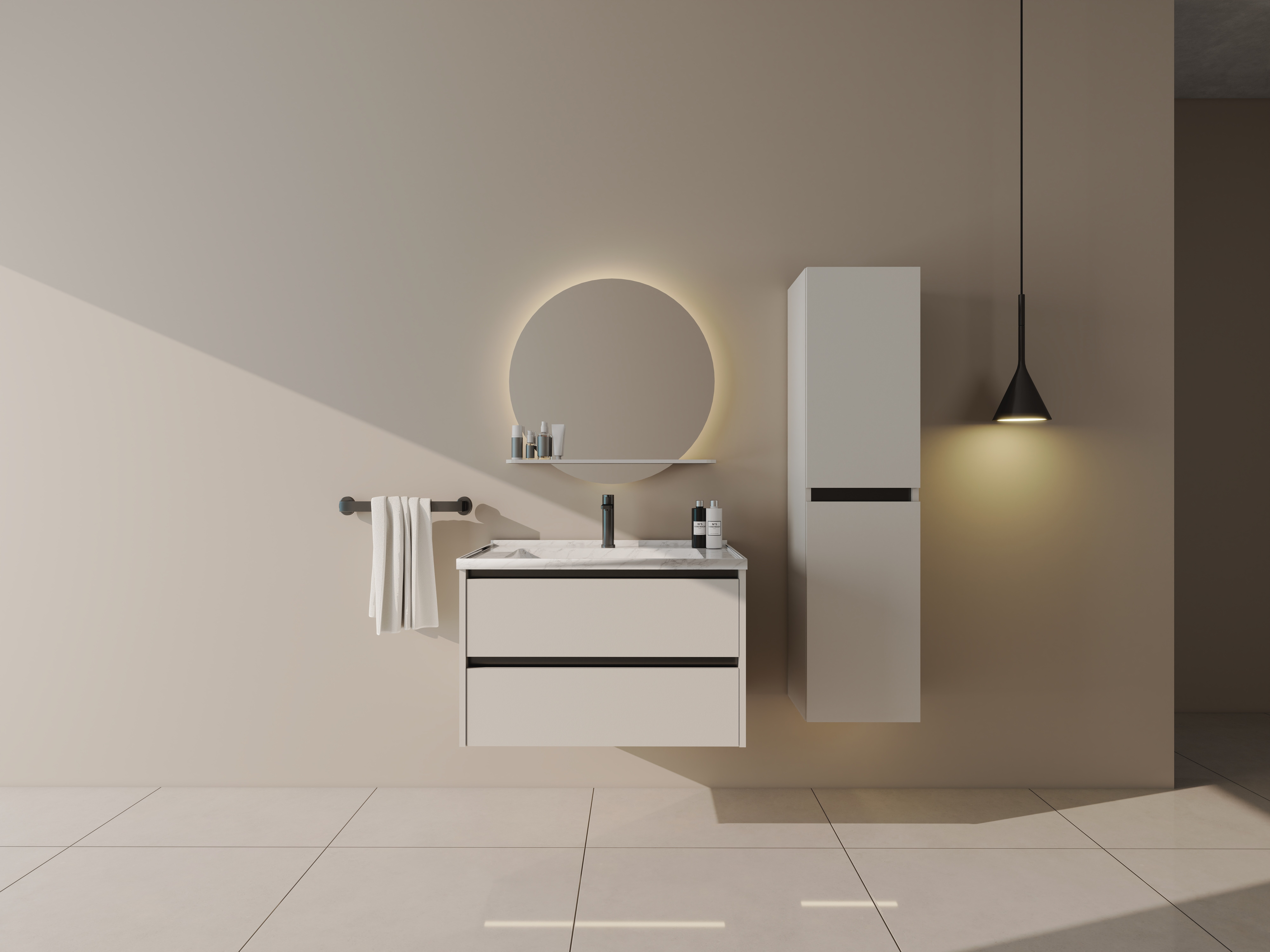 Elegante gabinete de almacenamiento de baño de acero inoxidable Sleek Stainless Steel Bathroom Storage Cabinet