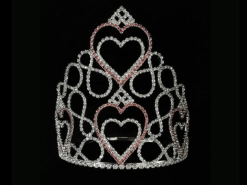 Rhinestone pageant crowns heart crowns