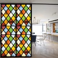 Frosted Church stained glass window film electrostatic home foil door sticker PVC Custom self-adhesive window decorative films
