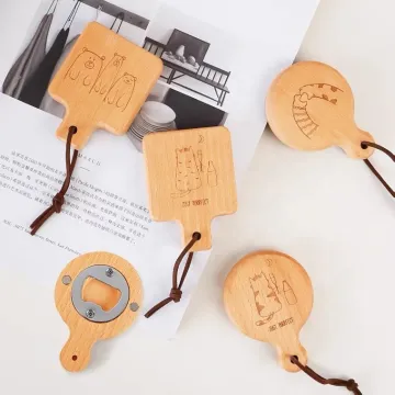 Custom Logo Wooden Bottle Beer Opener - Factory Wholesale Magnetic Refrigerator Opener