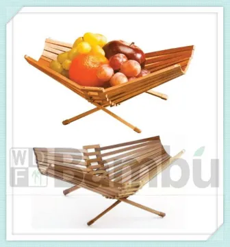100% Bamboo Foldable Fruit Basket Bowl