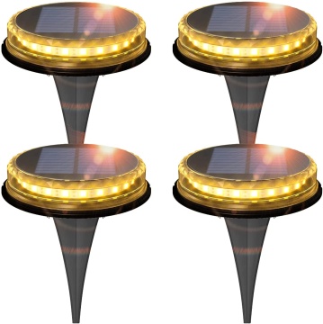 Wason New Version Upgraded 17LED Ultra Bright Solar Yard Deck Stair Light Garden Decorative Solar Ground Disk Spike Light