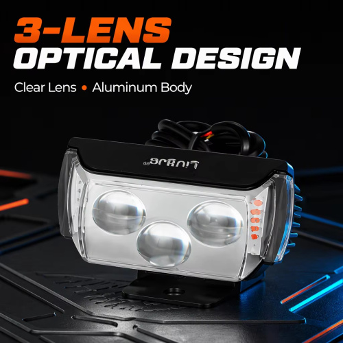 Ultra-bright Retrofit Light High-low Beam Red-blue Electric Motorcycle 3-chip Headlight Street Lamp External Led Spotlight