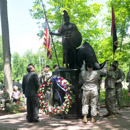 high quality bronze statue spartan warrior