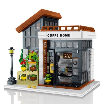 2023 Top Selling Children's Learning Toy: Mork 031062 Coffee House Street View Building Block Set for Kids