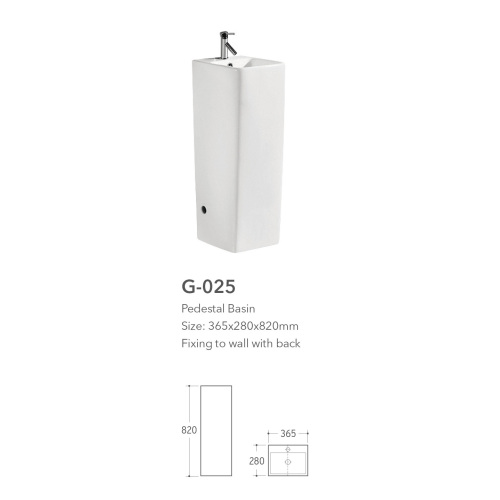 Lavabo de pedestal cuadrado árabe de una pieza del cuarto de baño G-025