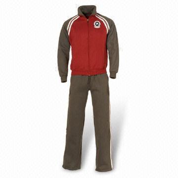 Men's Tracksuit, Made of Cotton and Polyester, with Striped Tape