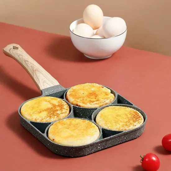 Four-hole Frying Pot Thickened Omelet Pan Non-stick Egg Pancake Steak Pan Cooking Egg Ham Pans Breakfast Maker kitchen tools
