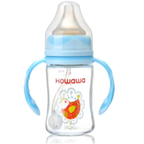 Infant Feeding Glass Bottle With Handle 10oz