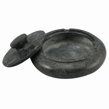 China Black Marble Ashtray for Smoking Ash Environmentally, with Cover or without Depends, Polished