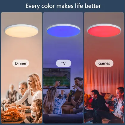 Smart Home Lighting: Voice Controlled, WiFi Connected 30W CCT RGB LED Ceiling Light