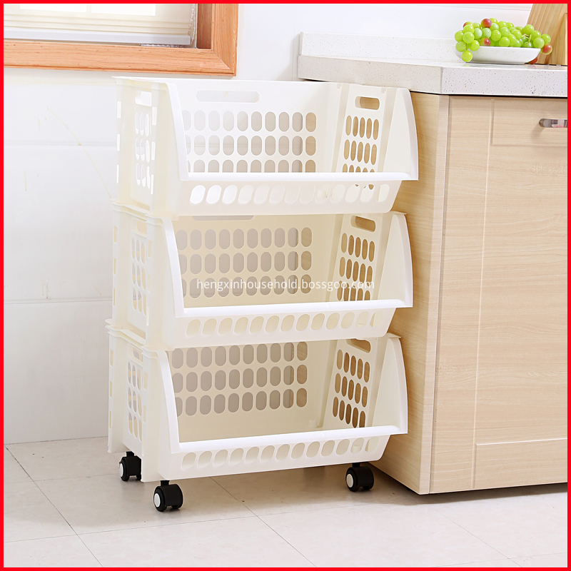 Plastic Storage Basket with Handle