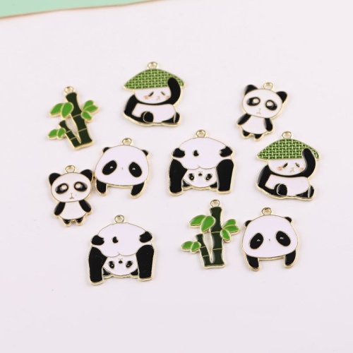 Panda Enamel Compass Keychain Customizable Cartoon Metal Keyring Stainless Steel Brass Iron Alloy Zinc Laser Logo Souvenir