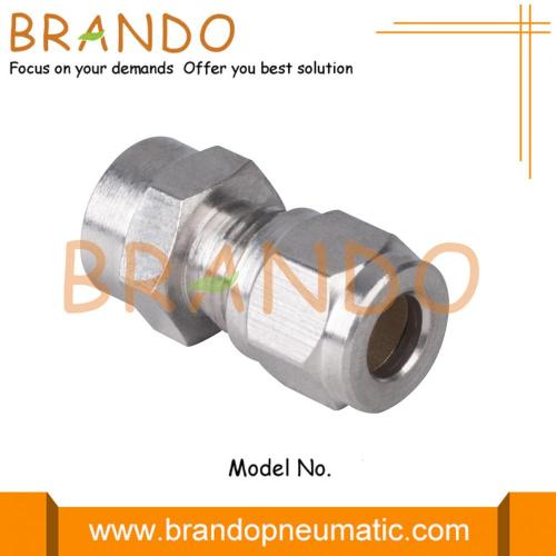 Female Straight Brass Pneumatic Compression Ferrule Tube Fittings