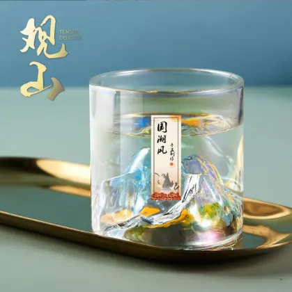 Hot Sale Old Fashioned Glass: Colorful Snowy Mountain Wine & Whiskey Glass for Bourbon