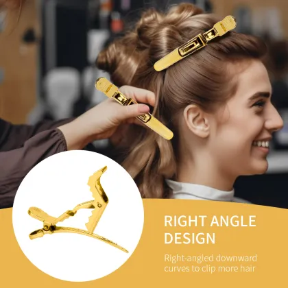 Gilded Crocodile Clip Hairdressing Tool for Salon Use