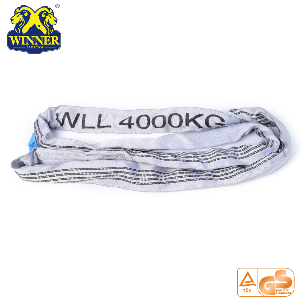 Soft 100% Polyester Endless 4 Ton Round Lifting Sling
