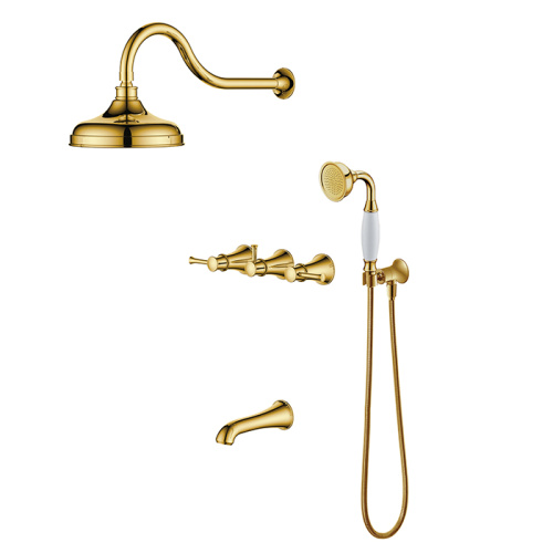 Oil Rubbed Bronze 3 Handle Shower Faucet Set