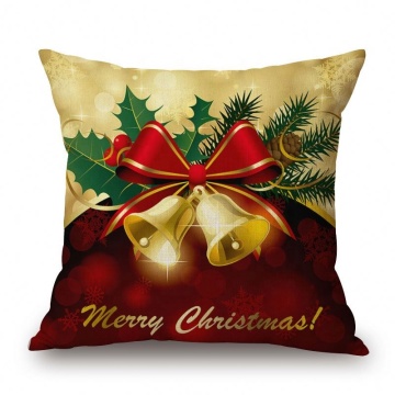 Set of 4 Christmas Cushion Covers: Blue Snowflake Design with Elves and Elk Pattern - Ideal Winter Decor for Sofa